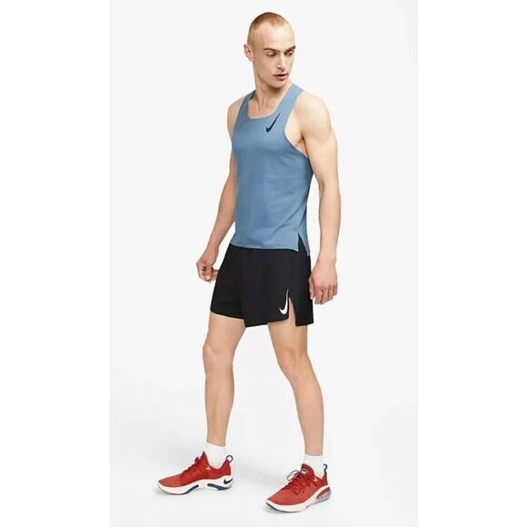 Nike CJ7840 Aeroswift ADV Mens 4" Running Shorts Size XL Black Lined Pockets - Picture 1 of 13